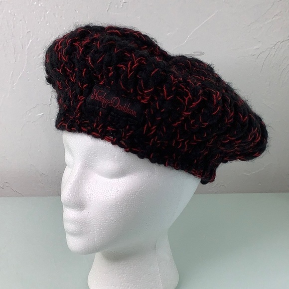 Harley Davidson front logo crochet Beret hat size OSFM NWOT main image 9